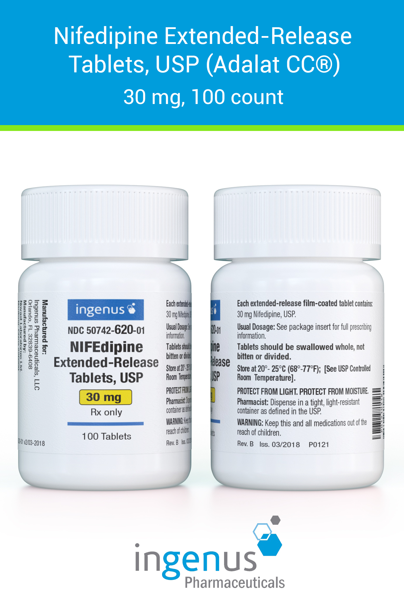Nifedipine Extended-Release Tablets, USP (Adalat CC®) – Ingenus ...